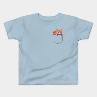 Cute Red Panda in a Pocket Kids T-Shirt